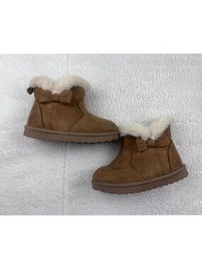 Wonder Nation Baby Girl Faux Suede Boots Chestnut Size 5